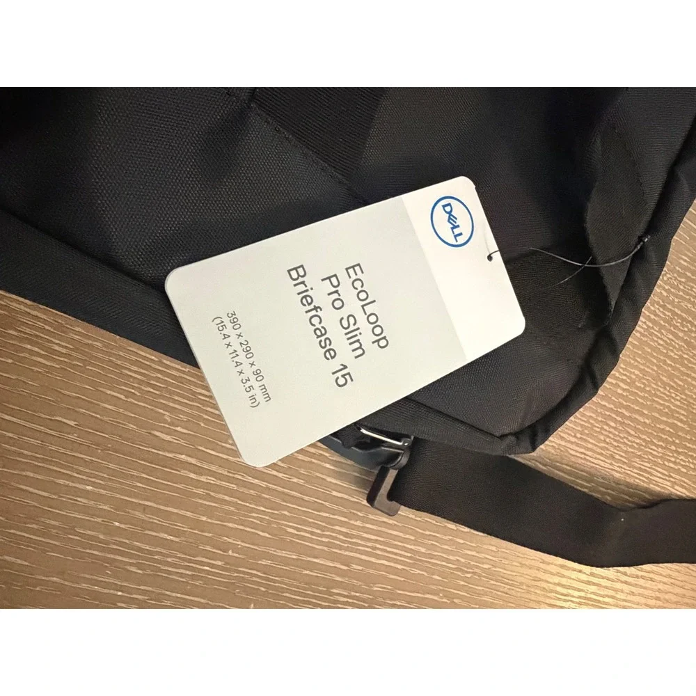 Dell EcoLoop Pro Slim Briefcase 15 Laptop Bag Black Shoulder Messenger Bag NWT